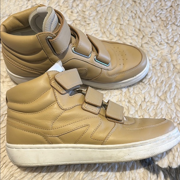 Rag & Bone - Retro Court Strap Leather Tan High Top Sneakers - Picture 8 of 9